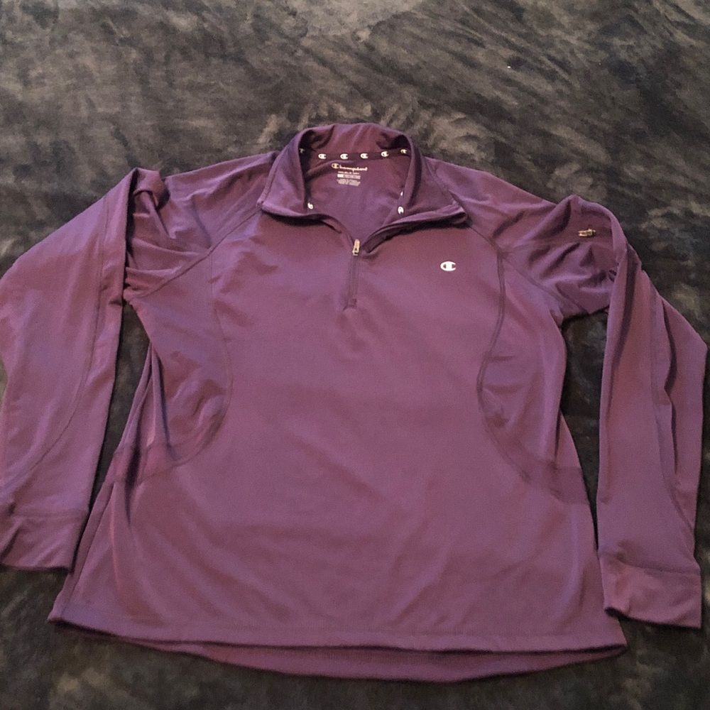 Champion Women's XL purple double dry quarter zip long sleeve
